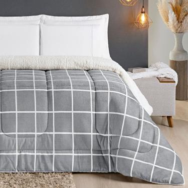 Imagem de Cobertor Solteiro Infantil Grosso Xadrez Dupla Face