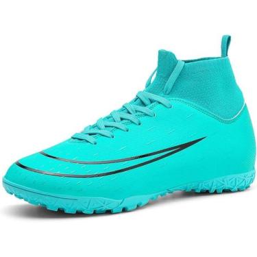 Imagem de Tênis de futebol masculinos de futebol com pontas longas, couro e borr