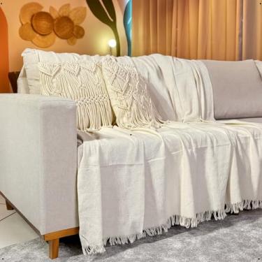 Imagem de Manta de Algodão para Sofá – Macia e Decorativa – Ideal para Sala e Presente (CRU)
