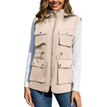 Imagem de Colete feminino PENSION impermeável militar utilitário cáqui XXL - PES