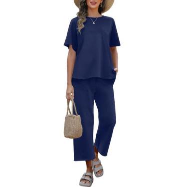 Imagem de Blusa feminina Outfit ANRABESS de 2 peças com manga 3/4 em forma de as