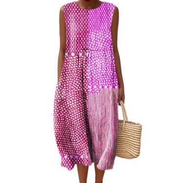 Imagem de Vestido maxi feminino Akivide com estampa floral boho de verão com bol