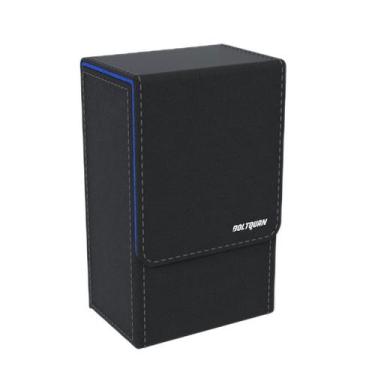 Imagem de Porta-cartas de tarô Boltquan preto com interior azul em couro PU