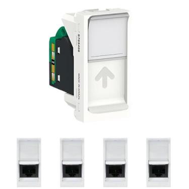 Imagem de 5 Módulo Tomada Rj45 8 Fios Upt Cat5e Schneider Linha Orion S70540004