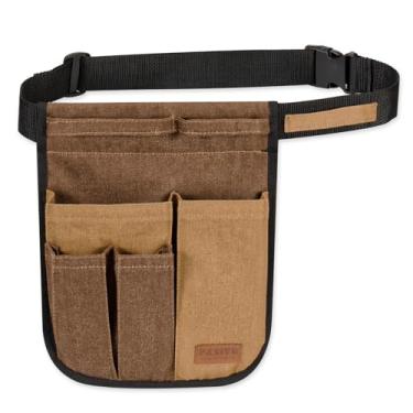 Imagem de Paxiyu Cinto de ferramentas de jardim para mulheres e homens, avental de jardim jeans fino com 4 bolsos – ajuste ajustável – Cinto utilitário leve para jardinagem, bricolagem, pintura e bolsa de