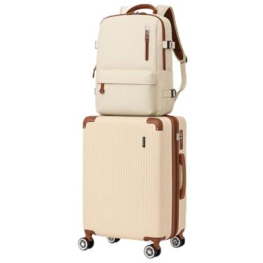 Imagem de Mala de Bordo 10kg com Frasqueira + Mochila Bagagem de Mão Expansivel Aprovada ANAC com 4 Rodas duplas 360° Cadeado AntiFurto TSA Mala de Viagem Alça Lateral com Divisória, Leve Resistente