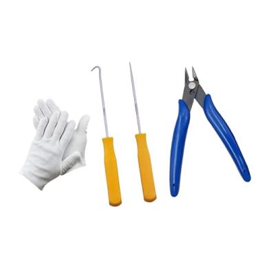 Imagem de harayaa Conjunto de ferramentas para encordoamento de raquetes, ferramenta de guia, cabo confortável, fixação profissional, fio de puxar multifuncional para, Amarelo