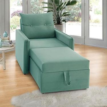 Imagem de Poltrona Icaria 3 em 1 Poltrona Chaise Cama Verde Estofama