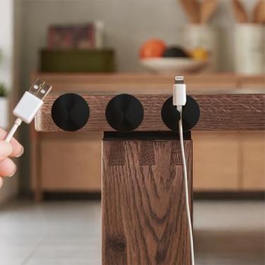 Imagem de 3 peças de clipes de cabo para gerenciamento de fios de mesa, cabos de carregamento USB, escritório, casa, mesa de cabeceira, organização