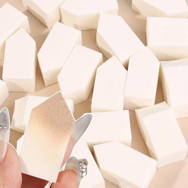 Imagem de Mini Puffs de pó branco profissional para maquiagem facial com borrões de base líquida blush corretivo macio para cosméticos