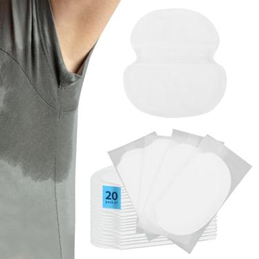 Imagem de Almofadas de suor grandes para axilas, 20 peças de almofadas de axila para mulheres e homens, almofadas descartáveis de proteção contra suor nas axilas, sem cheiro, confortáveis, invisíveis, sem suor,