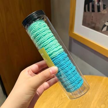 Imagem de 20 peças de prendedores de cabelo de alta elasticidade grossa para rabo de cavalo não danificam faixas de cabelo de algodão para mulheres e homens