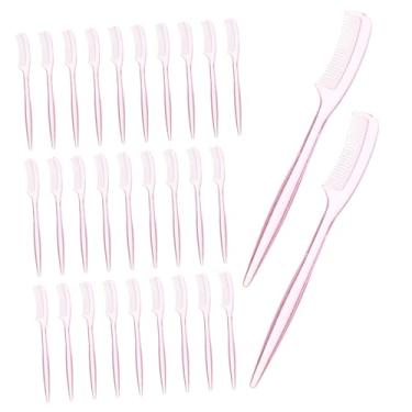 Imagem de Pincel de cílios de um lado, pente de sobrancelha, ferramenta de maquiagem para mulheres, aplicador de cílios com alça ergonômica