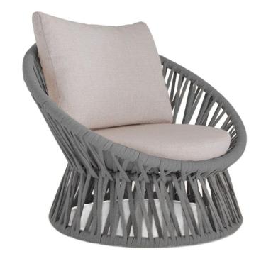 Imagem de Poltrona Area Externa Monza Alumínio Pintura Corda Náutica Prata