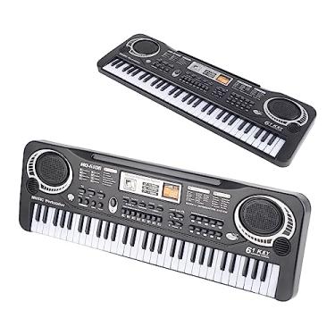 Imagem de XUXHOU Piano de Teclado Digital Elétrico de Brinquedo Infantil Com Microfone, Instrumento Musical de 61 Teclas Com 16 Timbres e 8 Percussão, para Desenvolvimento Cerebral, Portátil para Uso Interno