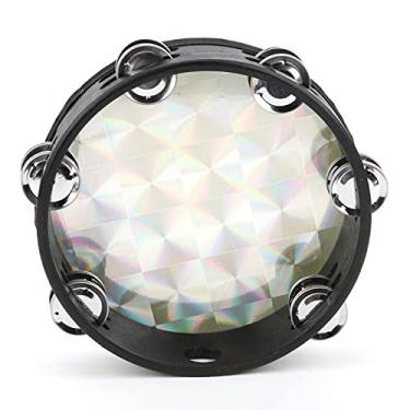 Imagem de Zhjvihx Pandeiro Manual de Madeira Maciça Pandeiro Manual de Couro de Poliéster de 8 Polegadas para Crianças para Crianças para Adultos (quadrado dourado)