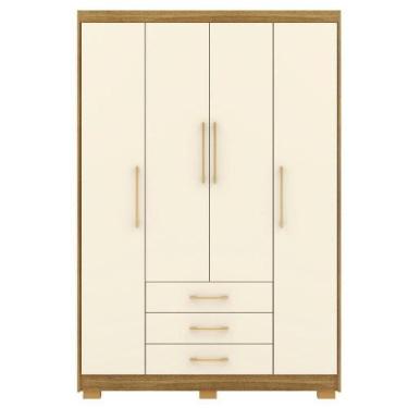 Imagem de Guarda Roupa Solteiro 120 Cm 4 Portas 10088 Nature Champanhe Vlr Natur