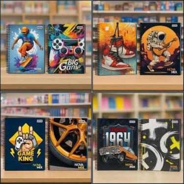 Imagem de Caderno 10 Materias Nova Mix Masculino 160Fls Sortido