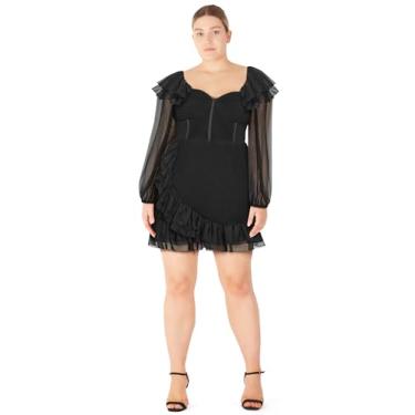Imagem de City Chic Vestido de coquetel feminino plus size - Fatima, Preto, 50
