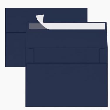 Imagem de YINUOYOUJIA 50 envelopes pretos BlueA7, envelopes 5x7 para convites, autoselo para casamentos, formatura, chá de bebê, aniversário, cartões comemorativos