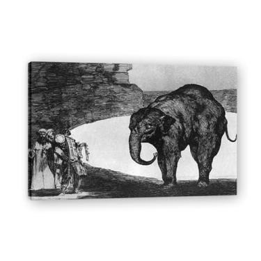 Imagem de Impressão em tela romântica espanhola de Francisco De Goya do mundo absurdo - Obra-prima do influente pintor romântico 69,8 x 104,9 cm emoldurado