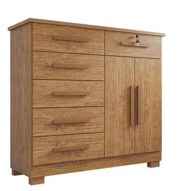 Imagem de Cômoda 02 Portas 06 Gavetas E 01 Chave Itália Com Sapateira