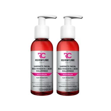 Imagem de Kit 2 Sabonete Facial Review Care Rosa Mosqueta e Ácido Hialurônico Restauração 120ml