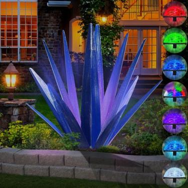 Imagem de Escultura KODIBO Grande Decoração de jardim de agave em metal rústico