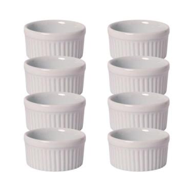 Imagem de Kit 8 Ramekin Canelado 6,5cm 90ml em Porcelana Branca - Bot Art