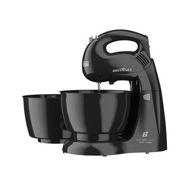 Imagem de Batedeira Britânia Pérola 550 Turbo Com 4 Velocidades E 2 Tigelas  Preta