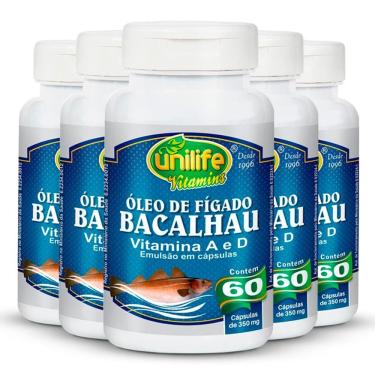 Imagem de Kit 5 óleo De Fígado De Bacalhau 60 Cápsulas Unilife