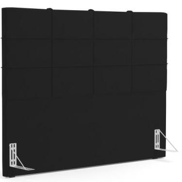 Imagem de Cabeceira Cama Box Casal 140 Cm Roma W01 Suede Preto - Lyam - LYAM DEC