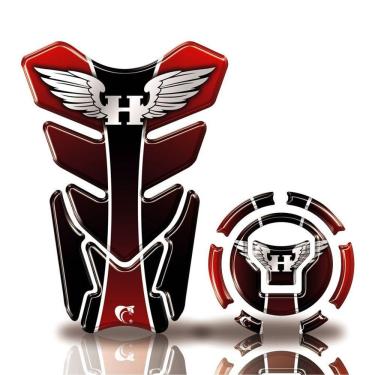 Imagem de Kit Protetor Tanque Adesivo Moto Honda Acima 2018 Vermelho