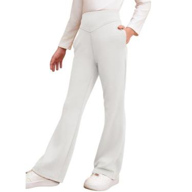 Imagem de Calças Flare para meninas adolescentes da Bélgica, brancas, tamanho 10