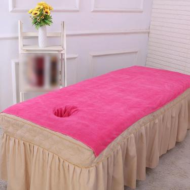 Imagem de Toalha De Cama Macia Do Salão De Beleza Da Fibra Superfina Com Furo Tampa De Mesa Da Cama Da Massagem Dos Termas Fisioterapia Engrossa A Toalha De Banho, 2, 100x200cm