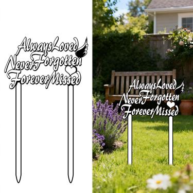 Imagem de Marcador de túmulo memorial para cemitério, marcadores de estaca de jardim em acrílico para decoração de quintal ao ar livre, celebrações celestiais, aniversários, funerais, eventos de lembrança, 35 x