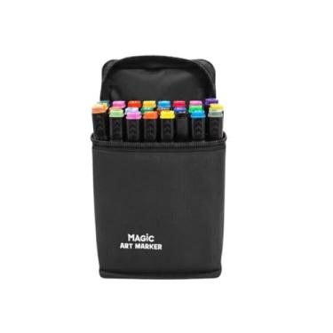 Imagem de Conjunto de Canetas com Estojo 24 Cores Sortidas Marcadores Para Desenho e Colorir Premium
