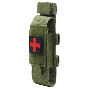 Imagem de Suporte tático para torniquete Molle, estojo portátil para equipamento de primeiros socorros militar TQ e bolsa de cisalhamento médico para trauma (verde militar)