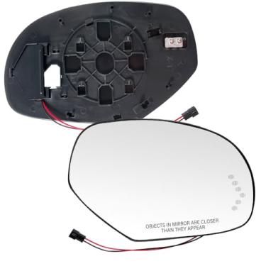 Imagem de FUZIDDN Vidro espelhado lateral do passageiro com seta e calor para Chevrolet Silverado 2007-2013, Tahoe, Suburban, Avalanche, GMC Yukon, Sierra, Cadillac Escalade - Vista lateral direita