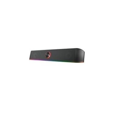 Imagem de Soundbar Gamer GXTrust 619 Thorne, LED RGB, 2 Canais Stereo, 12W, 3.5mm, USB, Preto - 24007