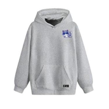 Imagem de Blusão Moletom Canguru Gato Infantil Personalizado com Capuz e Bolso-Unissex