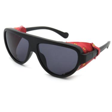 Imagem de Óculos Solar Prorider Preto com detalhes imitando couro Vermelho - R21113-Unissex