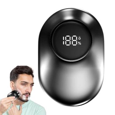 Imagem de Aparador pequeno para barba, aparador de barbear elétrico - Barbeador de viagem para bigode com display digital à prova d'água | Barbeador recarregável de baixo ruído, aparador lavável de bolso para p