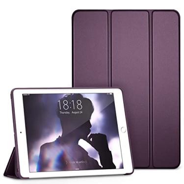 Imagem de DTTO Capa para iPad 9ª/8ª/7ª geração 10.2, traseira leve de TPU macio para iPad de 10,2 polegadas (2021/2020/2019) [despertar/hibernar automático + suporte de três dobras] - roxo escuro