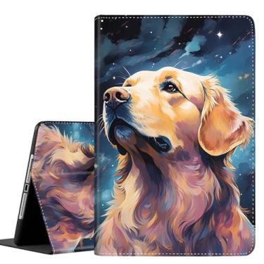 Imagem de Capa para Galaxy Tab A9 Plus, hibernar/despertar automática, visualização multi-ângulo, capa com suporte fino para Samsung Galaxy Tab A9+/A9 Plus 28 cm 2023 (SM-X210/X216/X218), Golden Retriever Dog