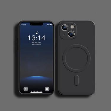 Imagem de Capa de silicone líquido à prova de choque para iPhone 17 16 15 14 13 12 11 Pro Max Plus, carregador magnético sem fio, B