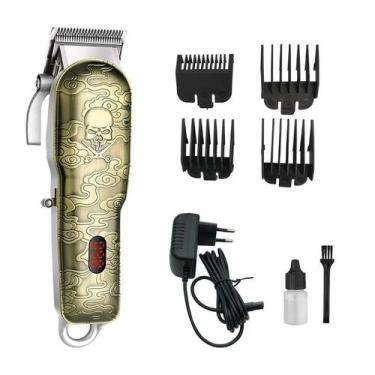 Imagem de Cortador De Cabelo Recarregável Vintage Metal Profissional - Sokany