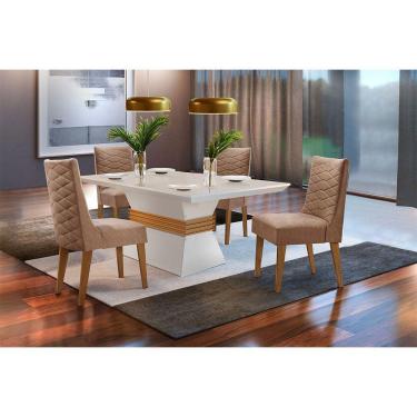 Imagem de Sala De Jantar Lucy 120 Tampo 4 Cadeiras