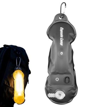 Imagem de Lanterna De Campismo | Impermeável Inflável 3 Configurações | Iluminação LED Inflável para Campismo com Mosquetão | Para Aventura Apagão Tenda Interior Viagem Casa Escalada