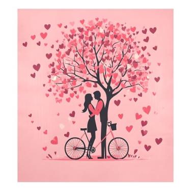 Imagem de SEHANY Capa magnética para máquina de lavar louça, pintura romântica para casais de Dia dos Namorados, adesivos magnéticos decorativos antiarranhões para painel de geladeira e lava-louças, decoração